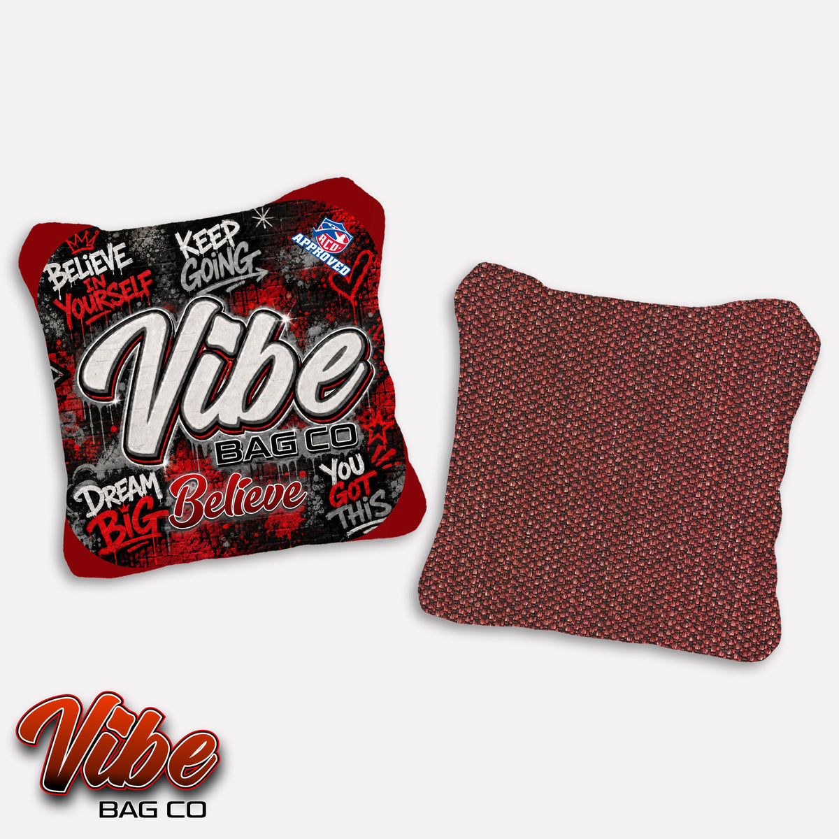 Vibe Positive Tags – ACO Approved Cornhole Bags