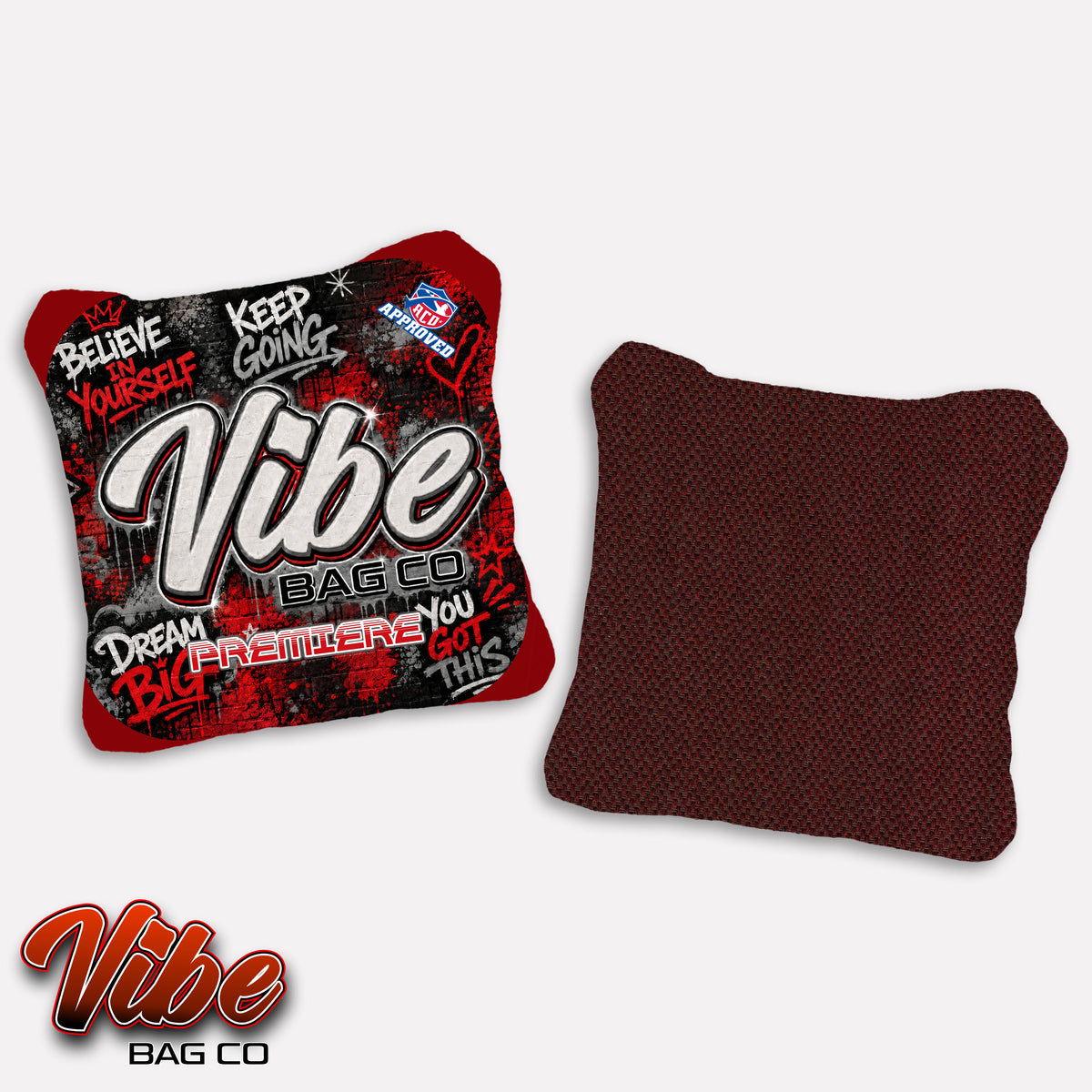 Vibe Positive Tags – ACO Approved Cornhole Bags