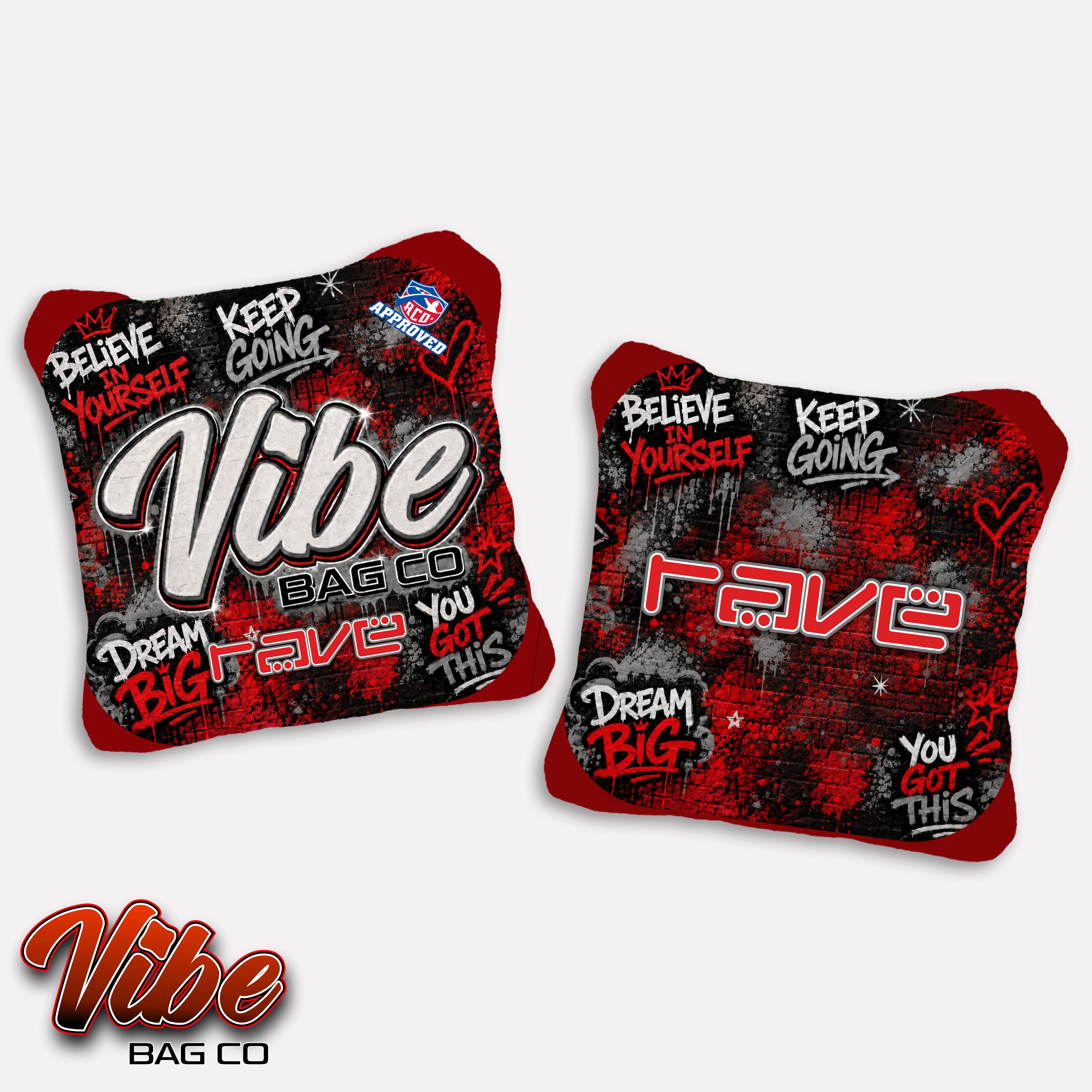 Vibe Positive Tags – ACO Approved Cornhole Bags