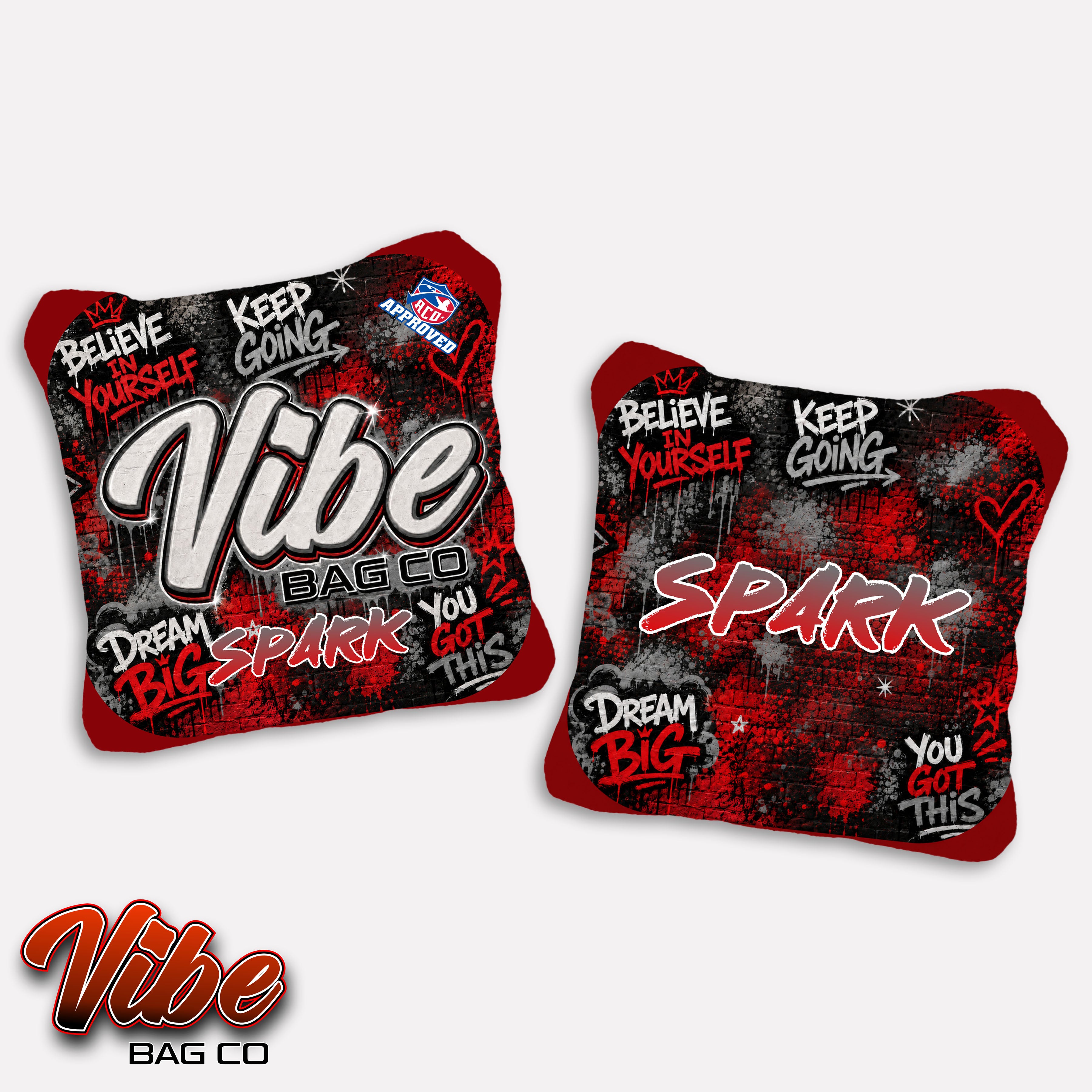 Vibe Positive Tags – ACO Approved Cornhole Bags